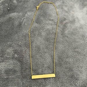 18k gold plated engravable bar necklace